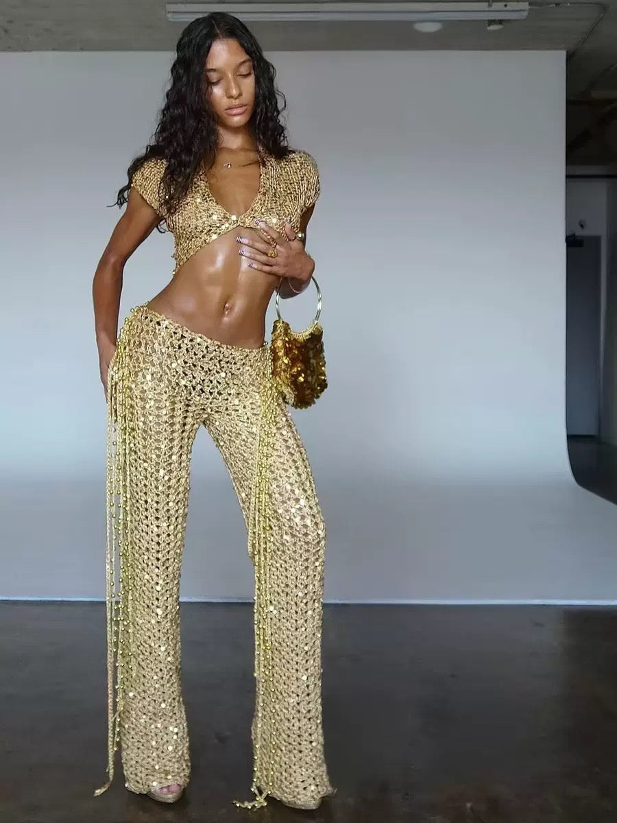 Goldy Sequin Set